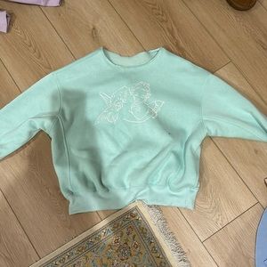Light green off the shoulder crewneck